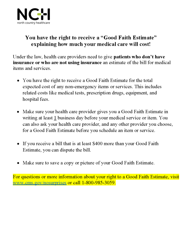 Good Faith Estimate Poster